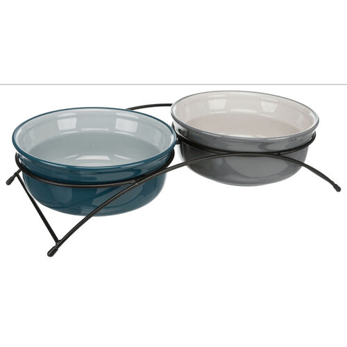 Trixie Napf-Set Keramik/Metal 1,6 l/ 20cm/41x10x20cm