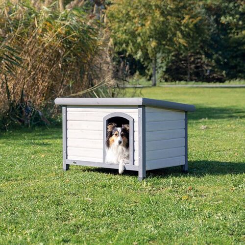 Trixie natura Hundehtte Classic mit Flachdach S-M 85x58x60cm grau