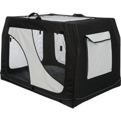Trixie Mobile Kennel Vario 50, Transportbox, schwarz/grau, L: 99 x 65 x 71/61 cm